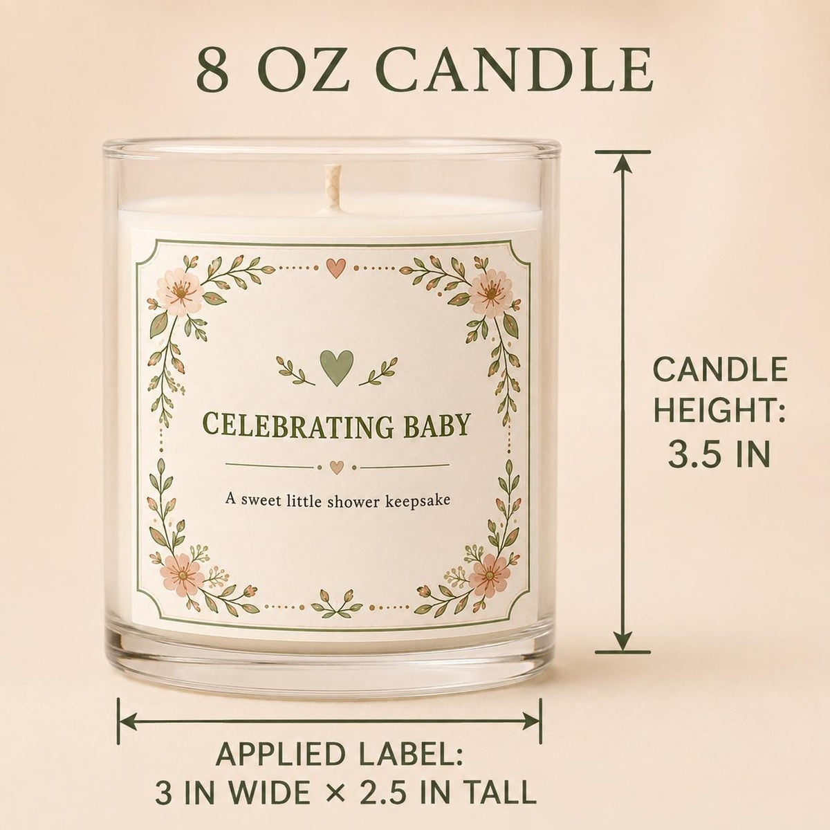 Baby Shower — candle-and-label heights dimension image
