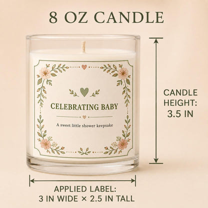 Baby Shower — candle-and-label heights dimension image
