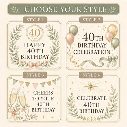 40th Birthday — style picker