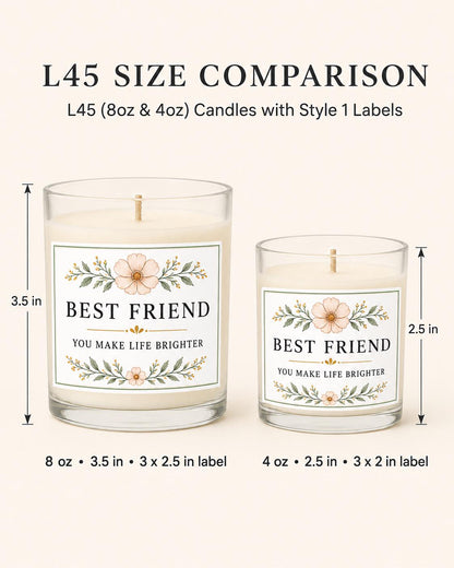 Best-Friend Appreciation Candle — 8oz/4oz comparison