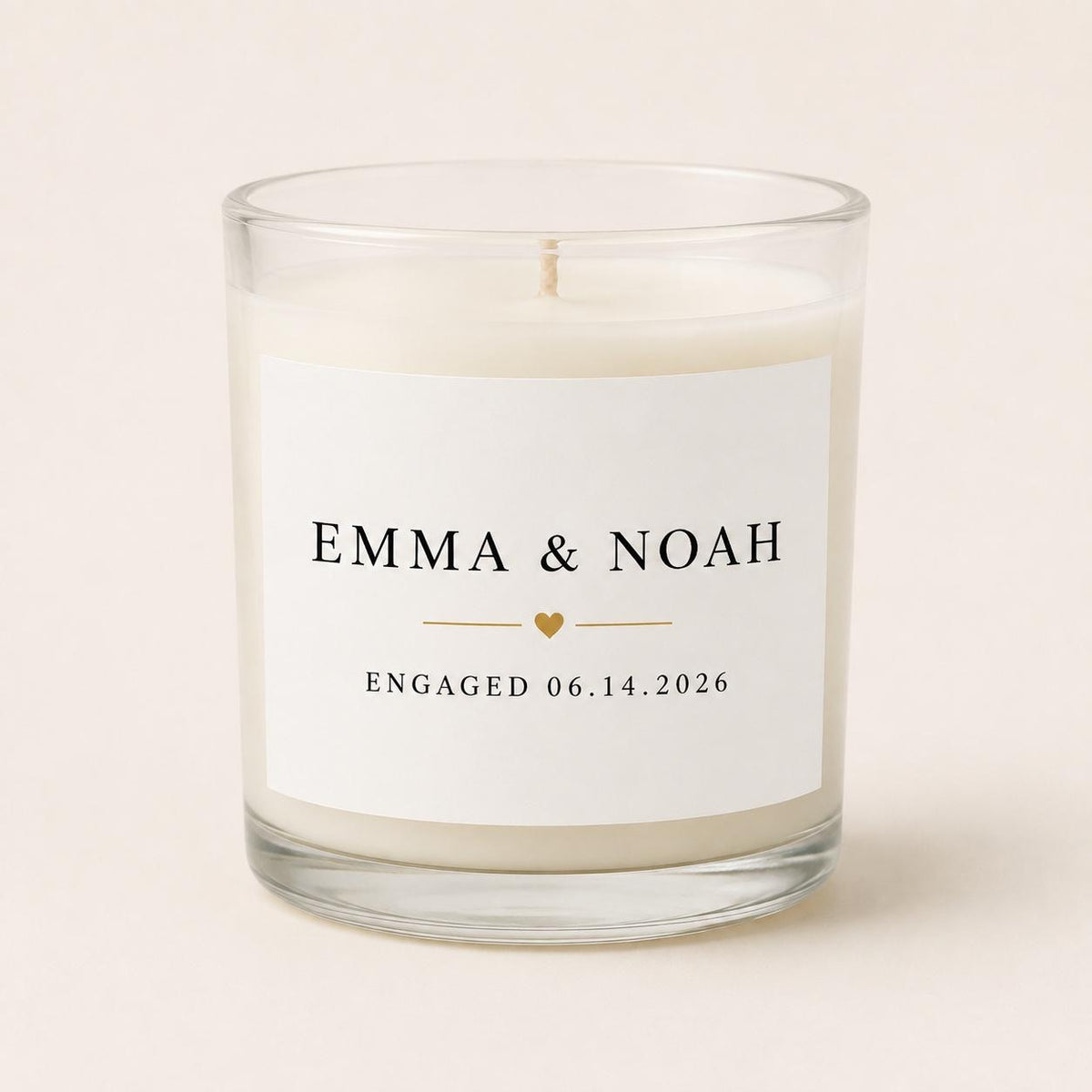 Personalized Engagement Candle, Custom Names and Date Gift, 4 oz or 8 oz Couple Gift — buyable catalog