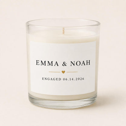 Personalized Engagement Candle, Custom Names and Date Gift, 4 oz or 8 oz Couple Gift — buyable catalog