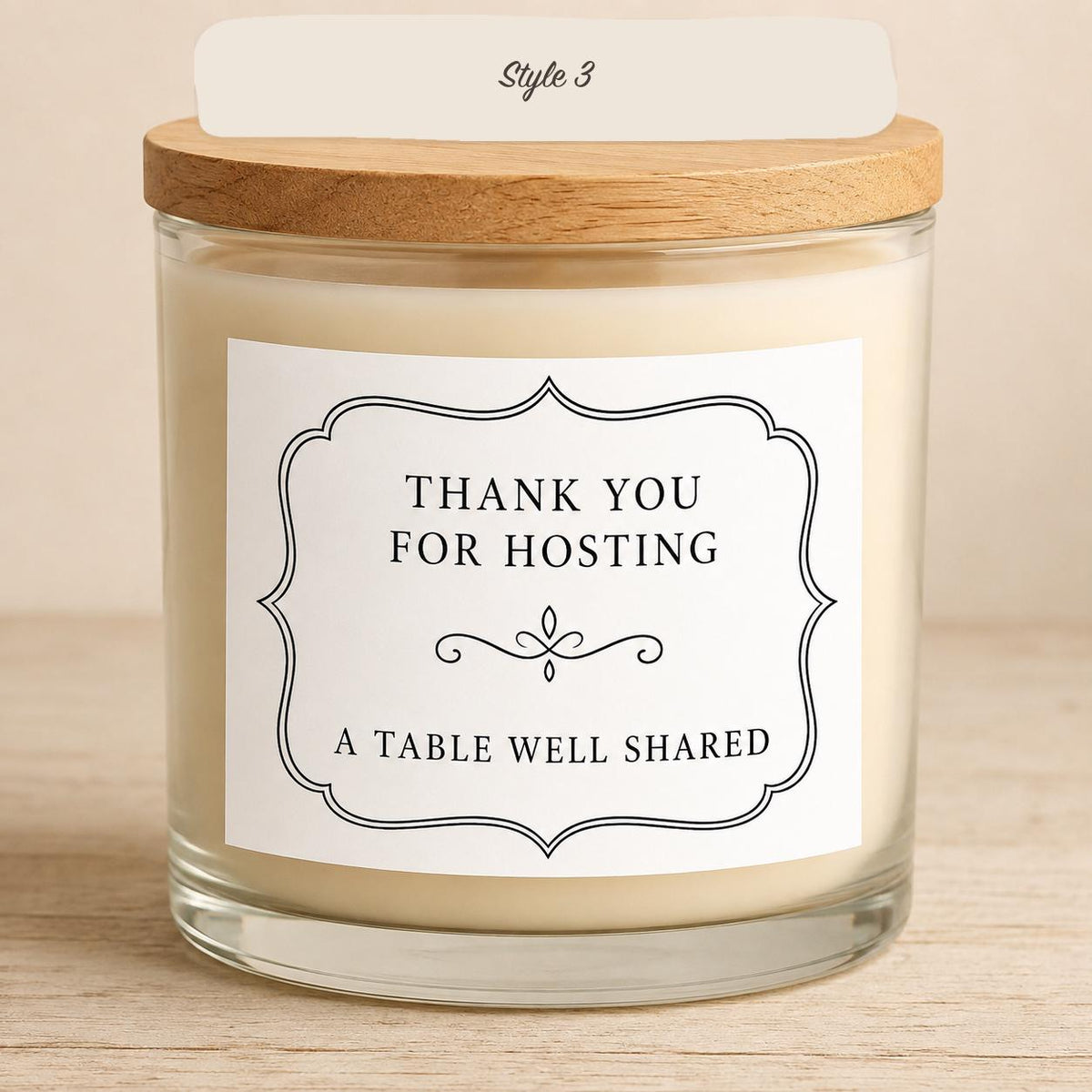 Dinner Party Hostess Thank-You Candle — Style 3