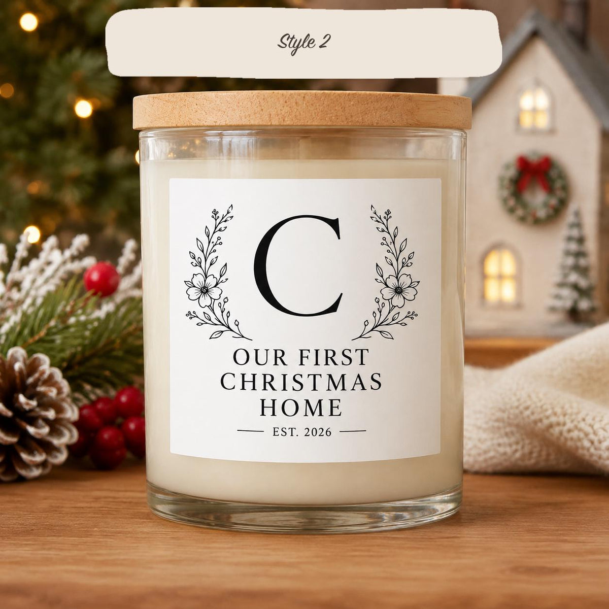 First Christmas in Our New Home Candle — Style 2