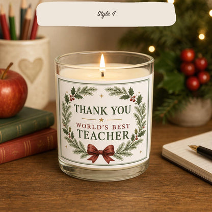 Christmas teacher gift candle — Style 4