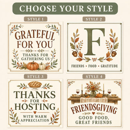 Friendsgiving hostess candle — style picker