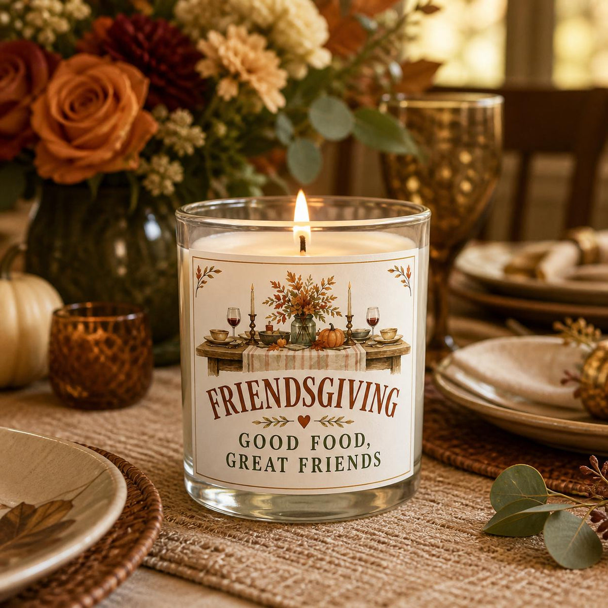 Friendsgiving hostess candle — staged image 3