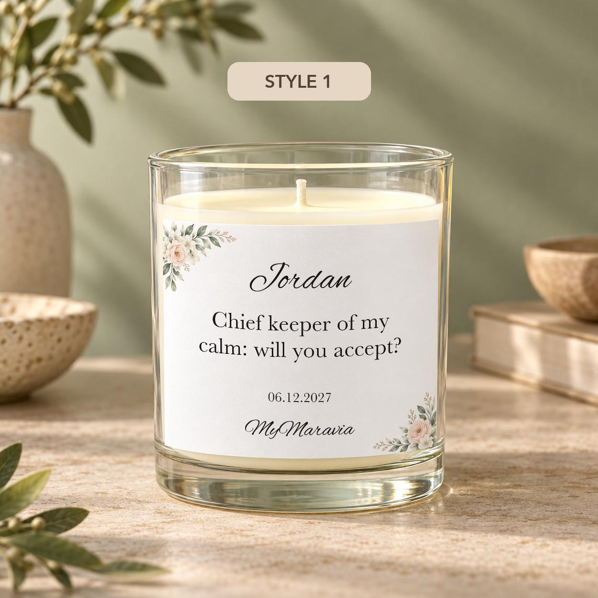 Maid of Honor Proposal Candle