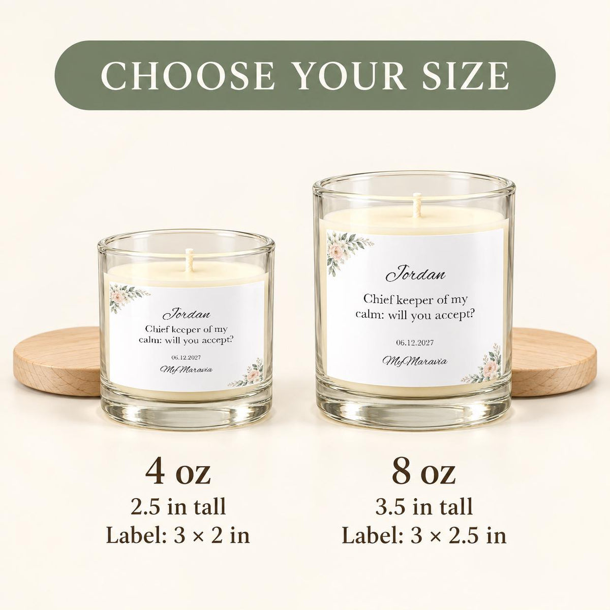 Maid of Honor Proposal Candle