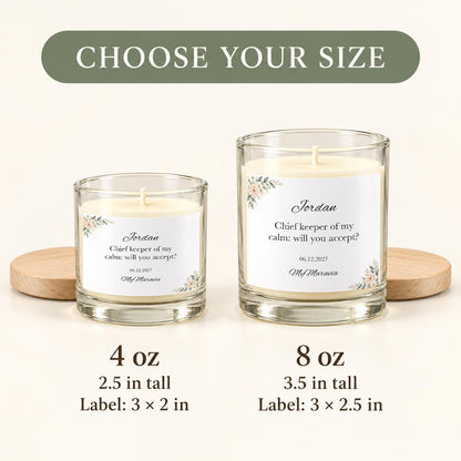 Maid of Honor Proposal Candle
