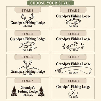 Choose from eight Hunting and Fishing engraving styles