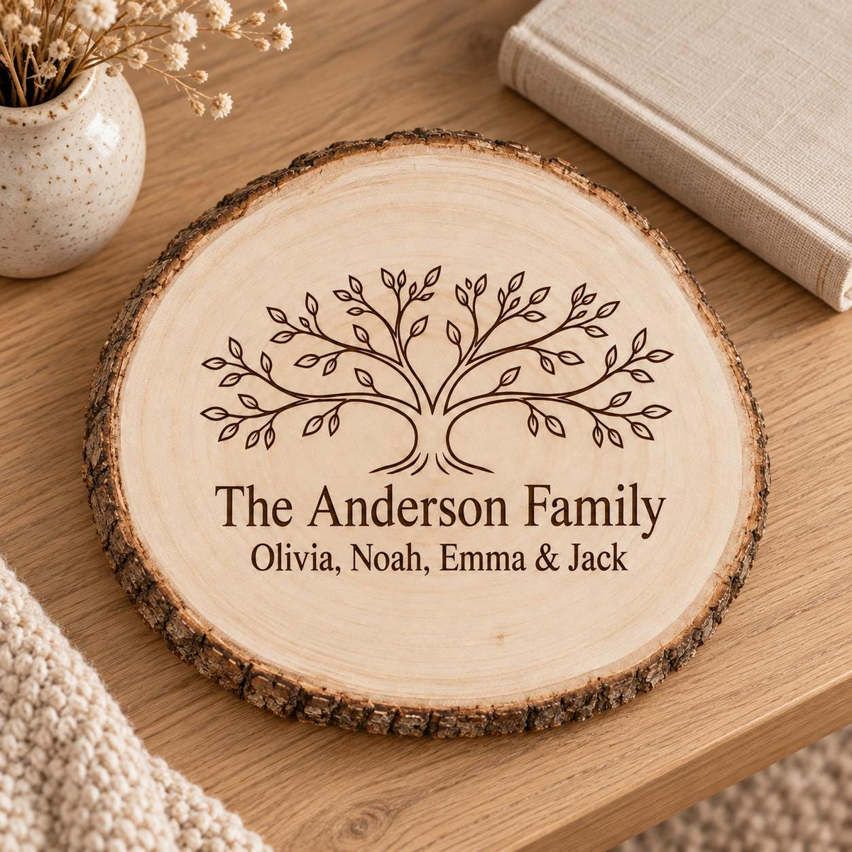 Family Tree personalized wood sign: book lifestyle