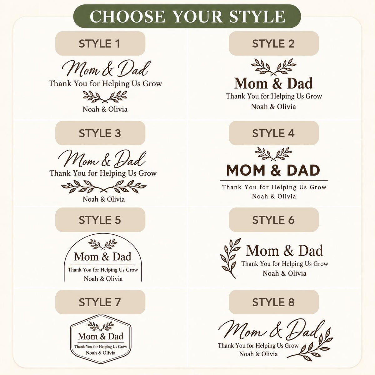 Parents of Groom personalized engraved wood slice. Eight available design styles.