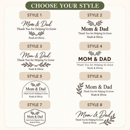 Parents of Groom personalized engraved wood slice. Eight available design styles.