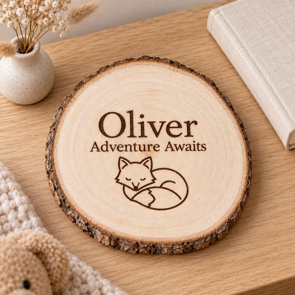 Woodland Nursery personalized wood sign: book lifestyle