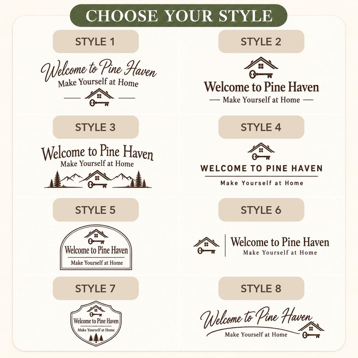 Vacation Rental Host personalized engraved wood slice. Eight available design styles.