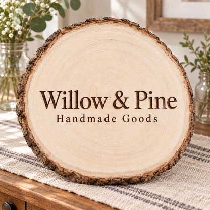 Small Business personalized wood sign: table lifestyle