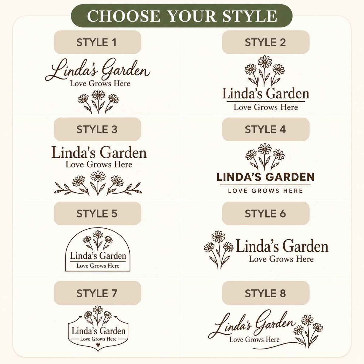 Gardener personalized engraved wood slice. Eight available design styles.