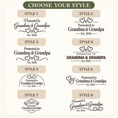 New Grandparents personalized engraved wood slice. Eight available design styles.