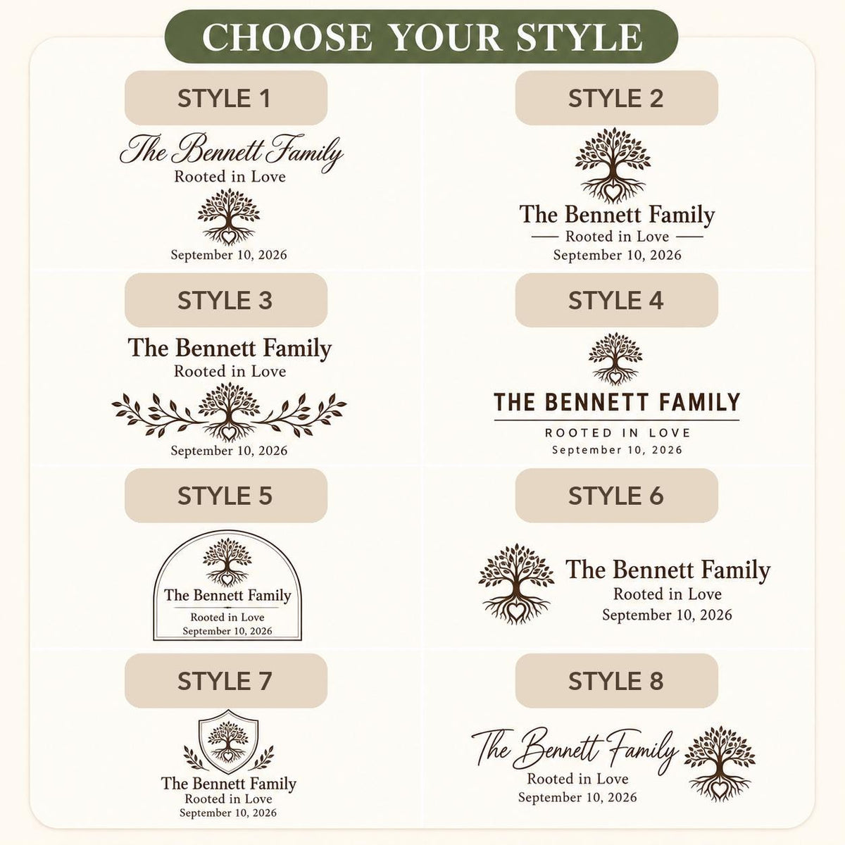 Adoption Celebration personalized engraved wood slice. Eight available design styles.