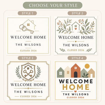 Choose from four coordinated realtor closing candle label styles