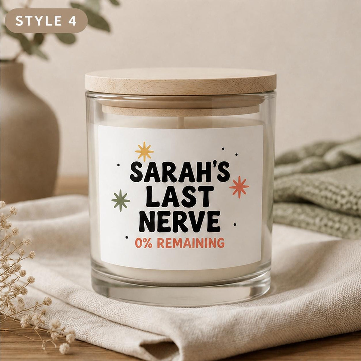 Style 4 zero percent remaining Last Nerve candle