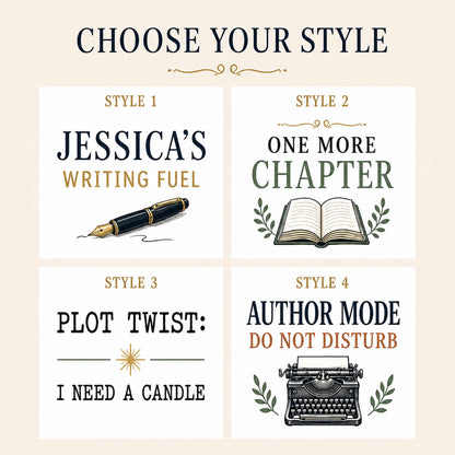 Choose your style guide with four literary candle designs