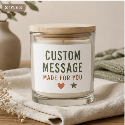 Style 3 custom message candle design