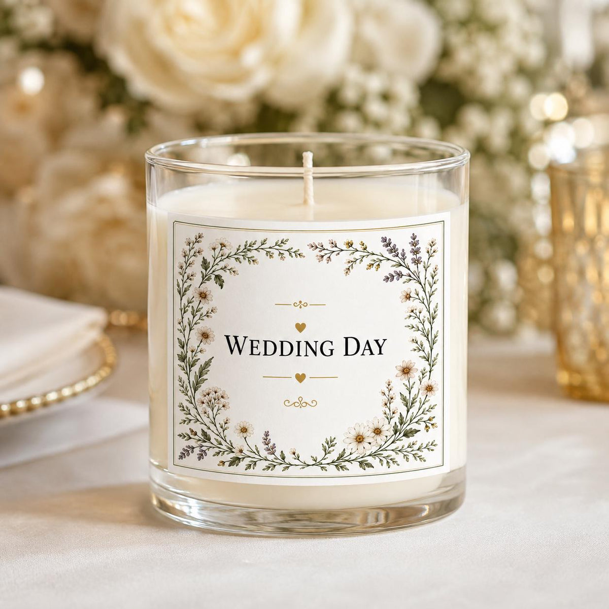 Personalized Wedding Keepsake Candle, Custom Couple Gift — staged image 2
