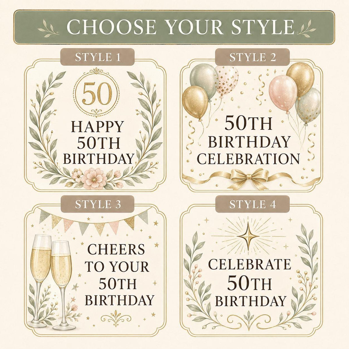 50th Birthday — style picker