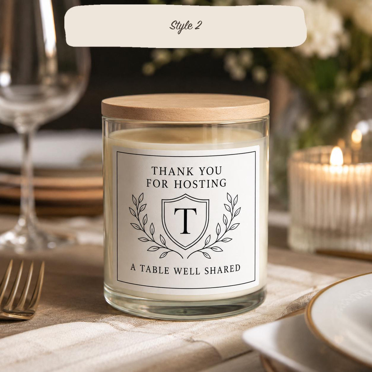 Dinner Party Hostess Thank-You Candle — Style 2