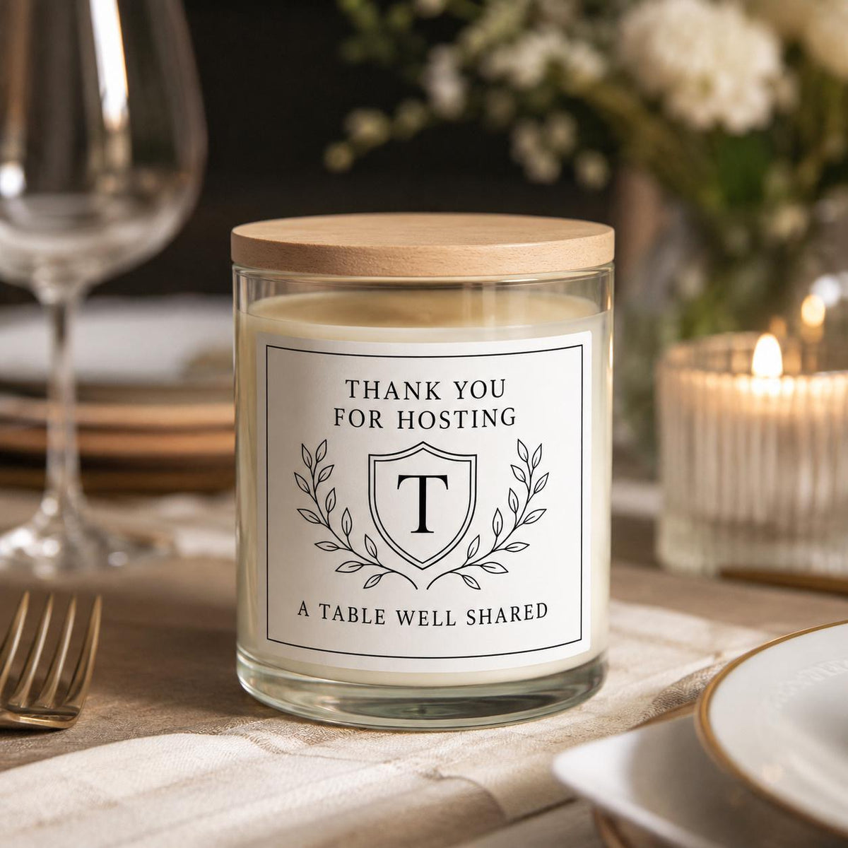 Dinner Party Hostess Thank-You Candle — staged image 2