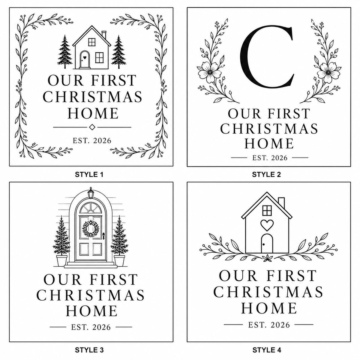 First Christmas in Our New Home Candle — style picker