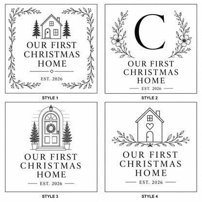 First Christmas in Our New Home Candle — style picker