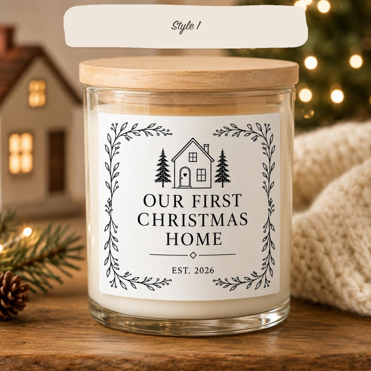 First Christmas in Our New Home Candle — Style 1