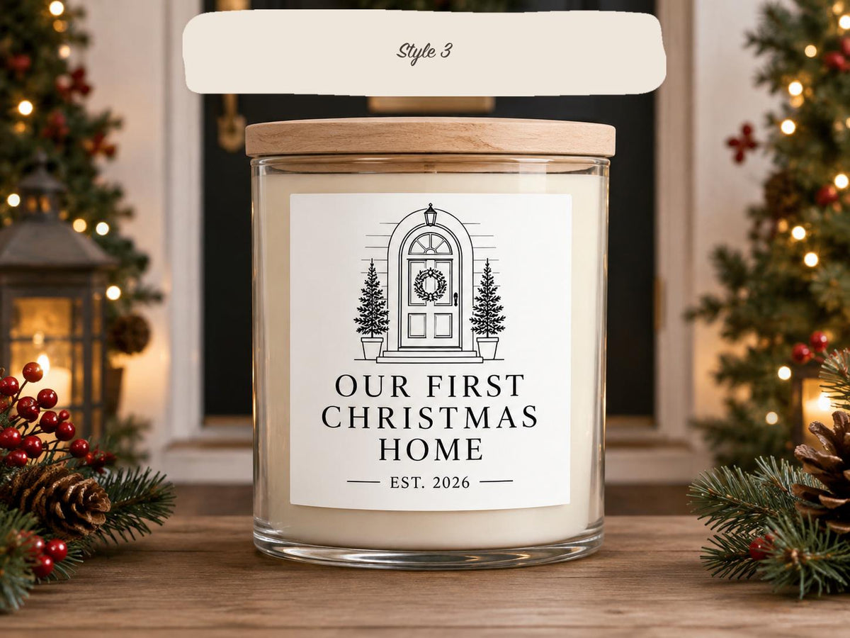 First Christmas in Our New Home Candle — Style 3
