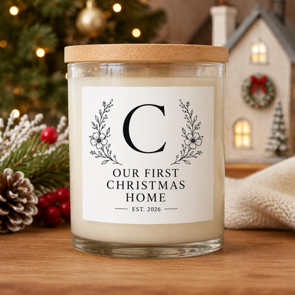 First Christmas in Our New Home Candle — staged image 2