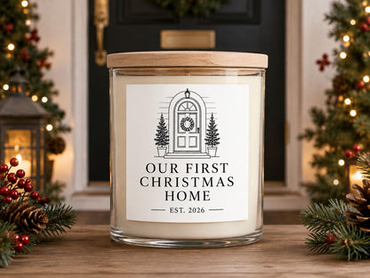 First Christmas in Our New Home Candle — staged image 3