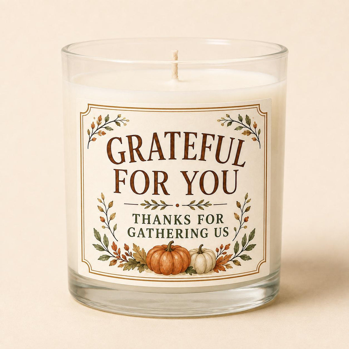 Friendsgiving hostess candle — buyable catalog