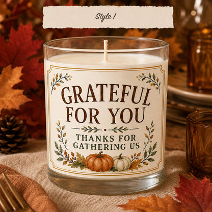 Friendsgiving hostess candle — Style 1