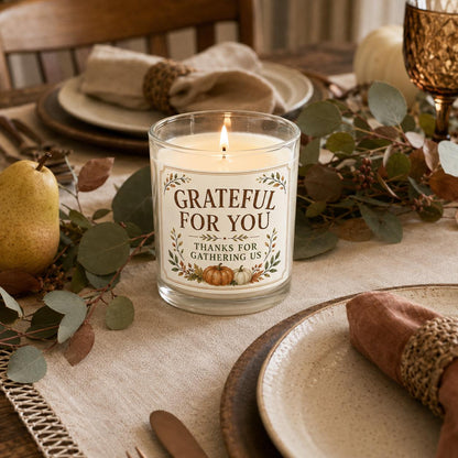 Friendsgiving hostess candle — staged image 1