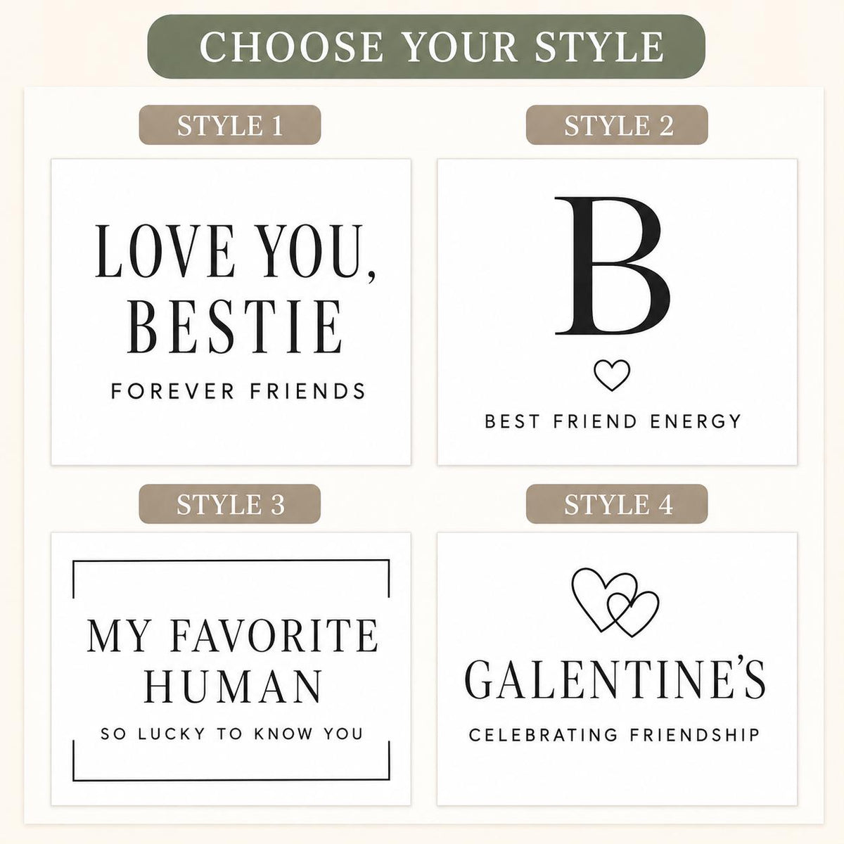 Galentine’s Day best-friend candle — style picker