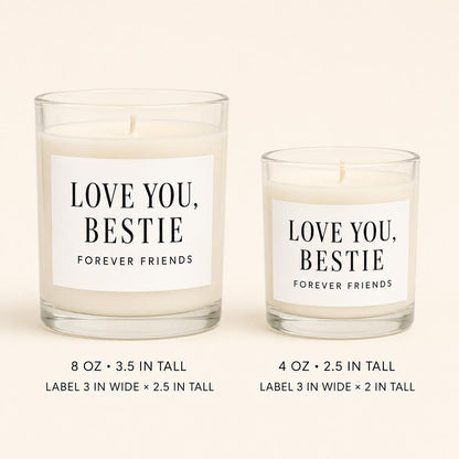 Galentine’s Day best-friend candle — 8oz/4oz comparison