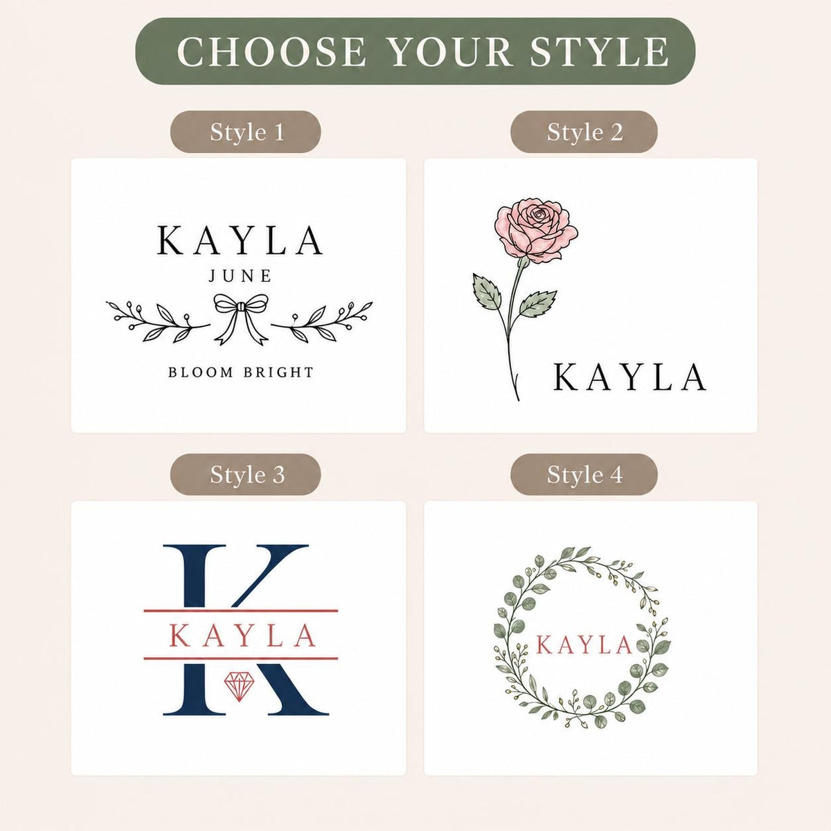 Personalized birth flower candle: flat style picker