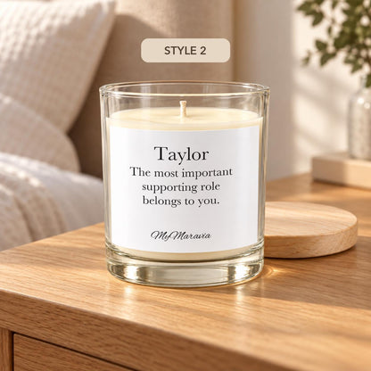 Maid of Honor Proposal Candle