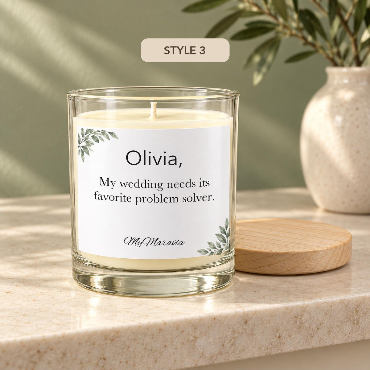 Maid of Honor Proposal Candle