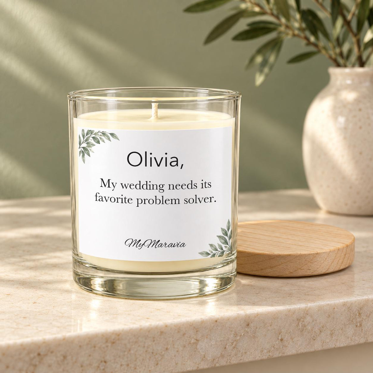 Maid of Honor Proposal Candle