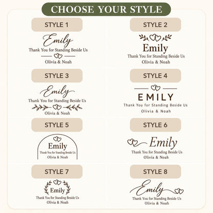 Wedding Witness personalized engraved wood slice. Eight available design styles.