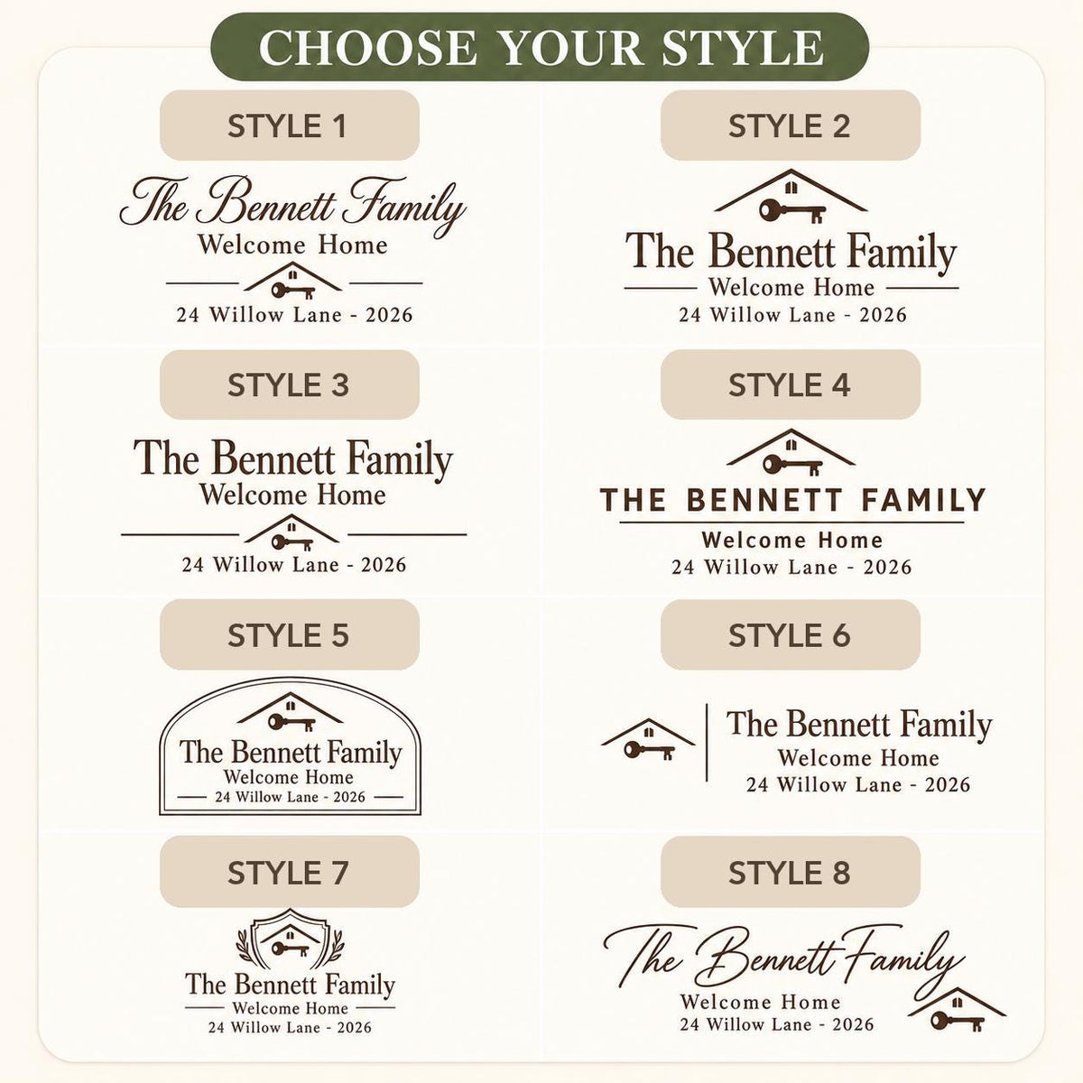 Realtor Closing personalized engraved wood slice. Eight available design styles.