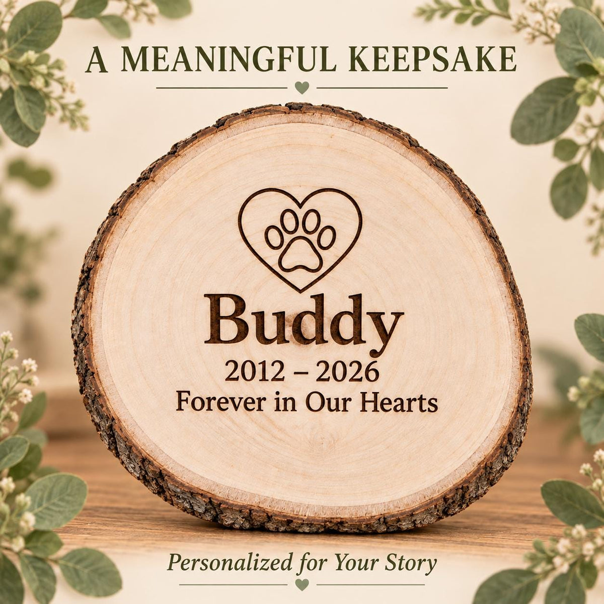 Pet Memorial personalized wood sign: meaningful keepsake